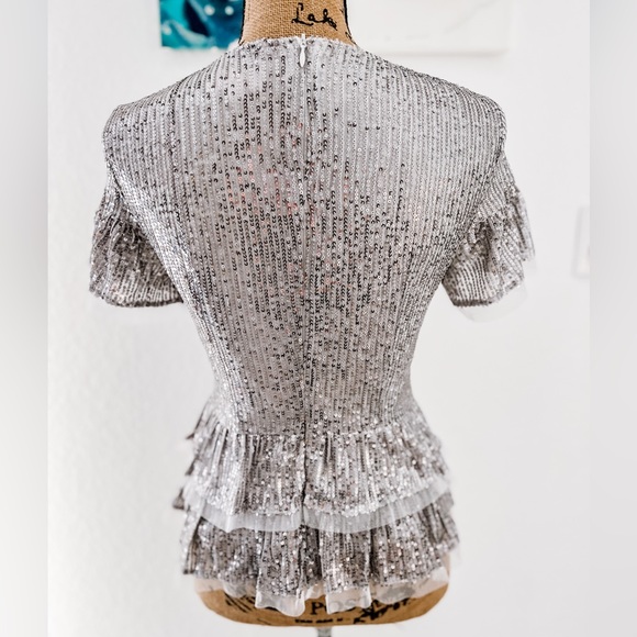 Pink Lily peplum sequin top - Picture 4 of 4